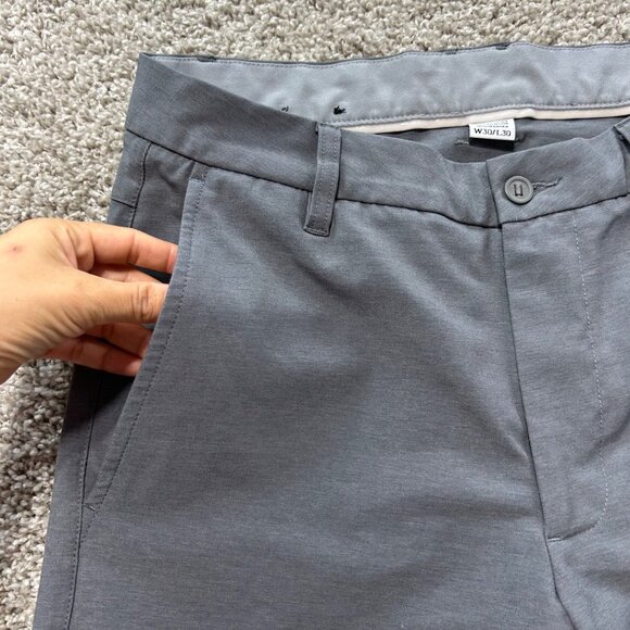 Foot-joy Men's Gray Slim Fit Casual Pants W30/L30 Polyester & Spandex Blend - Picture 2 of 11